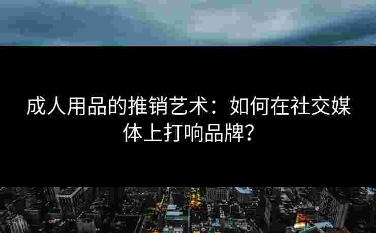 成人用品的推销艺术：如何在社交媒体上打响品牌？